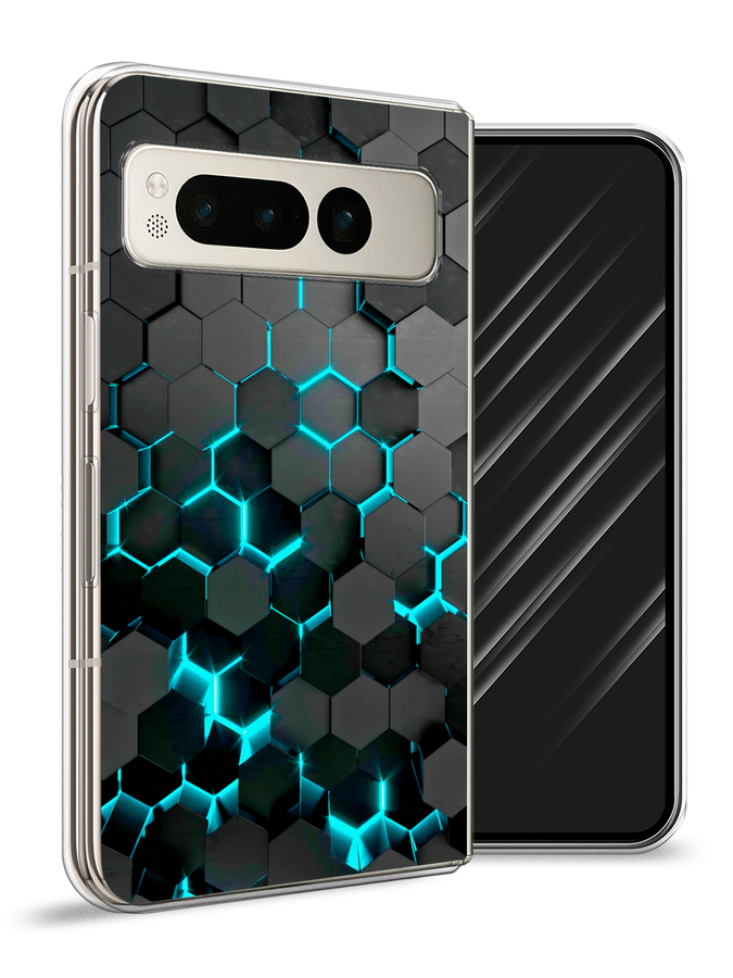 

Чехол Awog на Google Pixel Fold "Соты бирюзовые", Черный;бирюзовый;синий, 271850-1