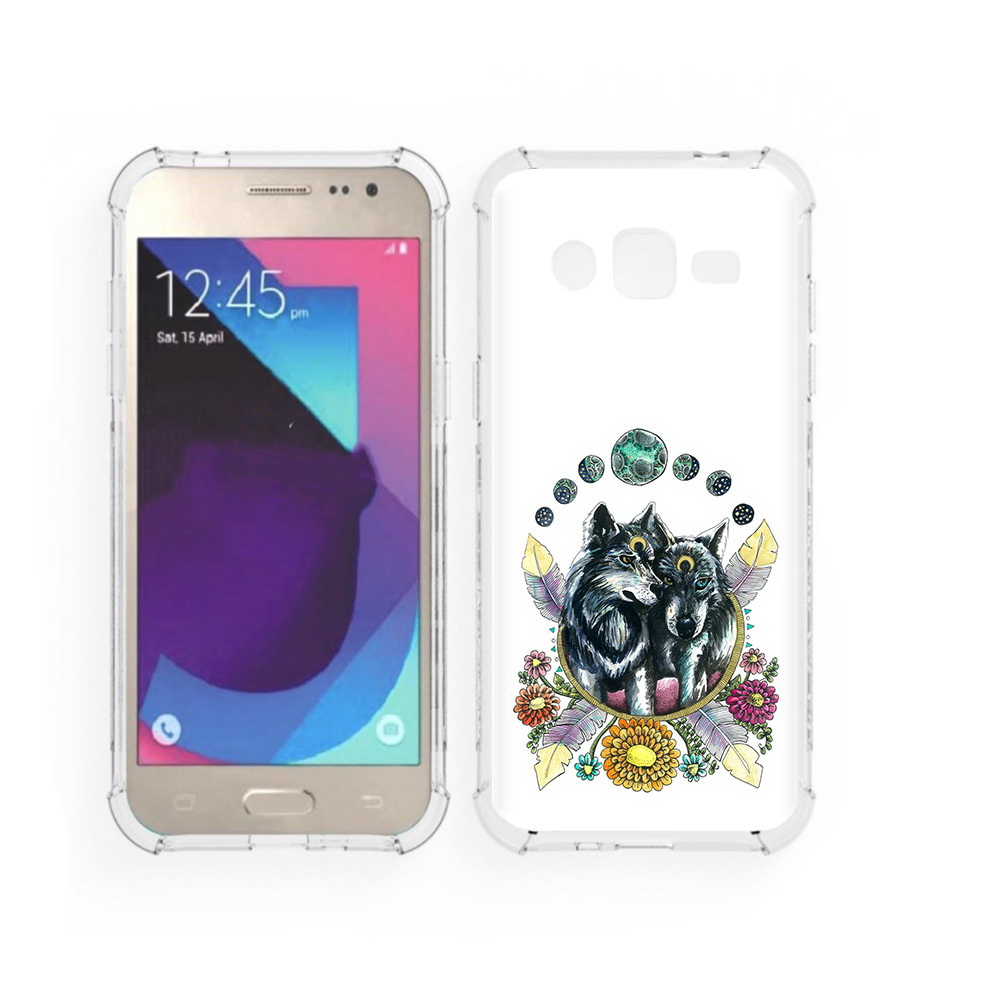 

Чехол MyPads Tocco для Samsung Galaxy J2 красивые волки абстракция (PT226924.572.408), Прозрачный, Tocco