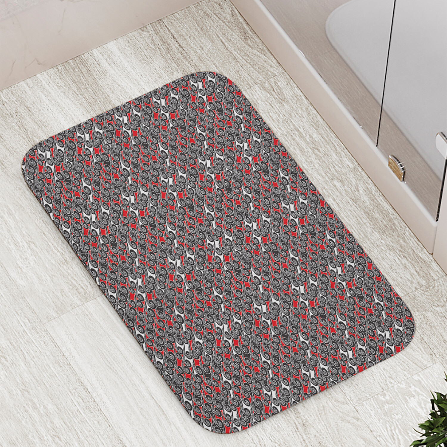 

Коврик противоскользящий JoyArty "Волновые завитки" для ванной сауны бассейна 77х52 см, Волновые завитки