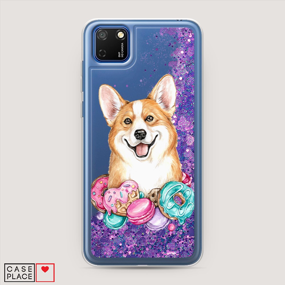

Чехол Awog на Honor 9S/Huawei Y5p "Корги и сладости", Разноцветный, 6102692-1
