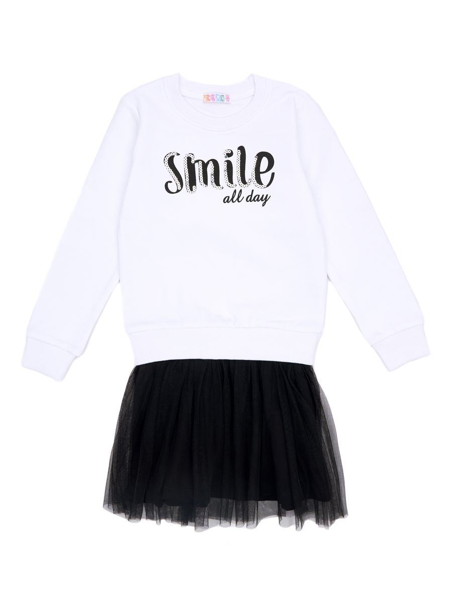 Платье детское MeWe JG223-T602-933 белый черный 122 630₽