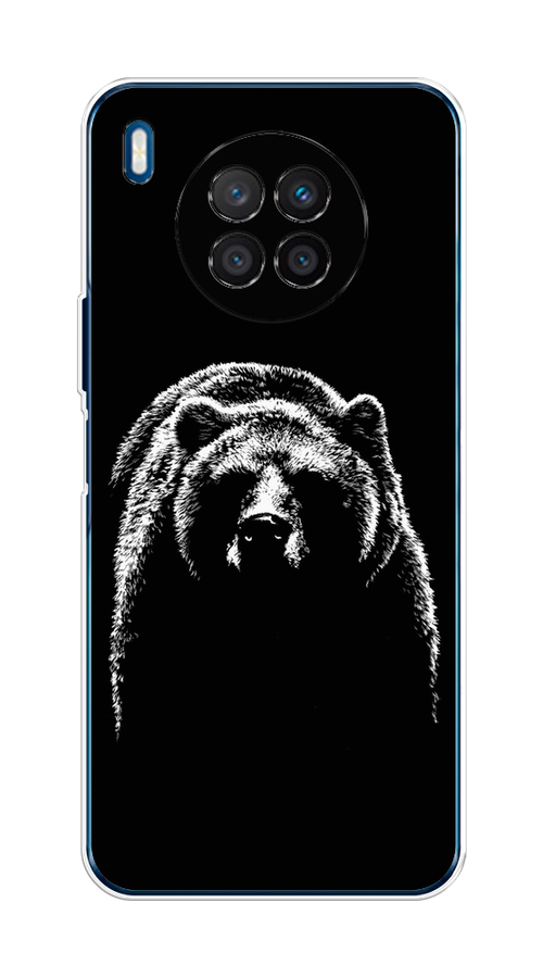 

Чехол на Huawei Nova 8i/Honor 50 lite "Медведь в ночи", Белый;черный, 6106350-1