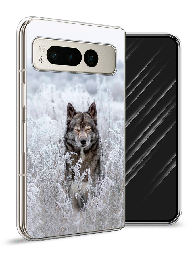 

Чехол Awog на Google Pixel Fold "Волк в поле", Белый;черный, 271850-1
