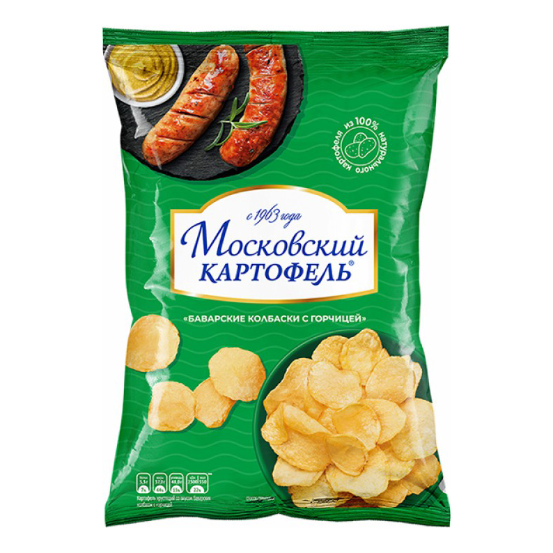 фото Чипсы картофельные московский картофель баварские колбаски с горчицей 70 г