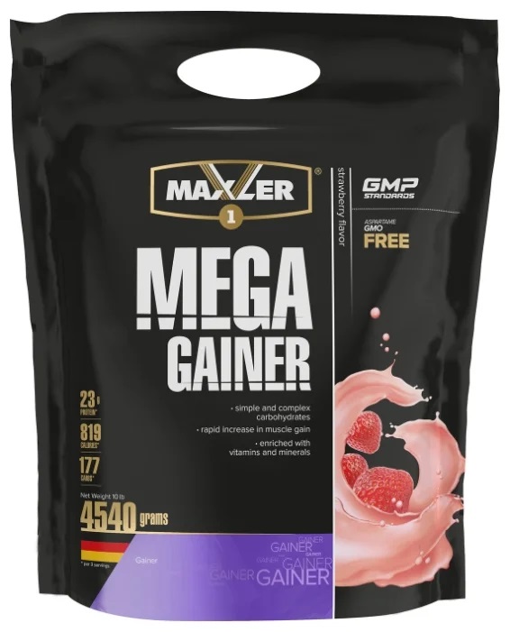 фото Гейнер maxler mega gainer, 4500 г, strawberry