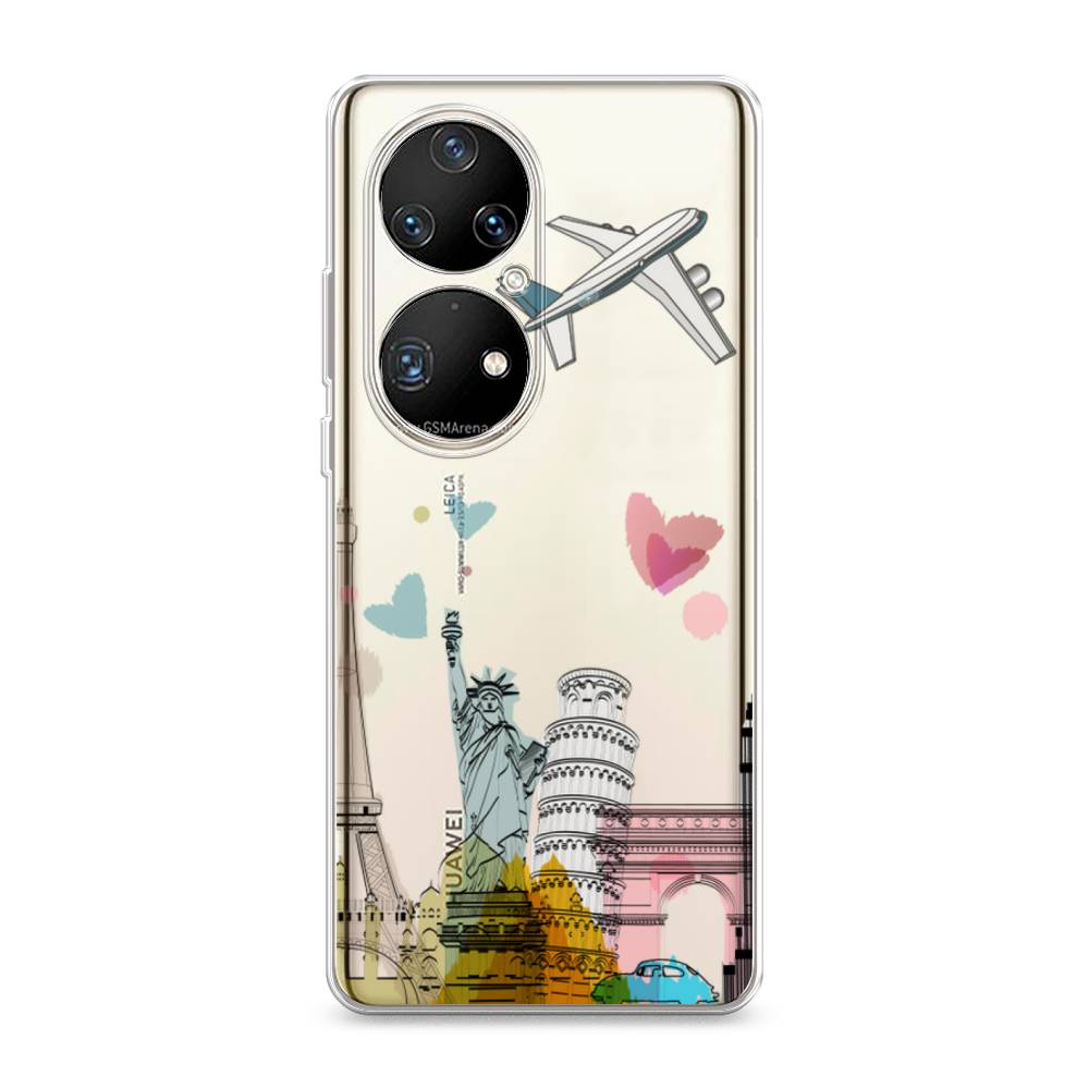 

Чехол Awog на Huawei P50 Pro "Самолет путешествий", Разноцветный, 6105050-10