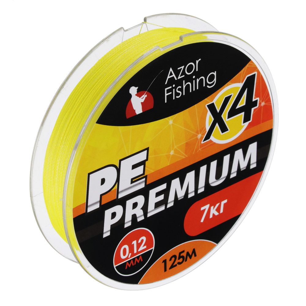 

Леска плетеная Azor Fishing 144-078 0,12 мм, 125 м, 7 кг, желтый, 1 шт., 144-078