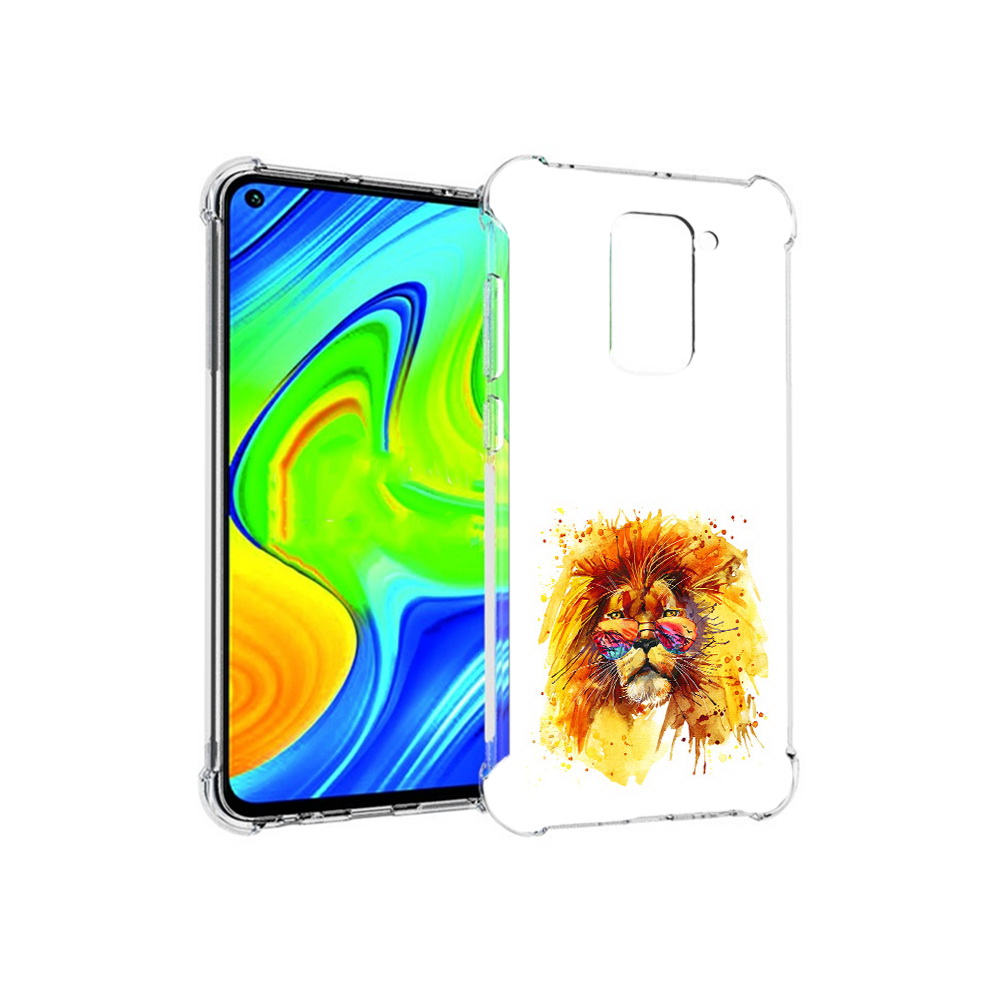 

Чехол MyPads Tocco для Xiaomi Redmi Note 9 лев в очках (PT150805.258.436), Прозрачный, Tocco