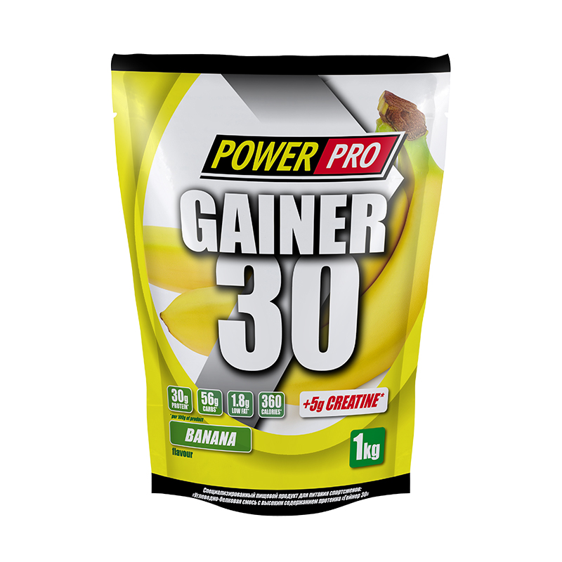 Power Pro Gainer 30, 1000 г, вкус: банан