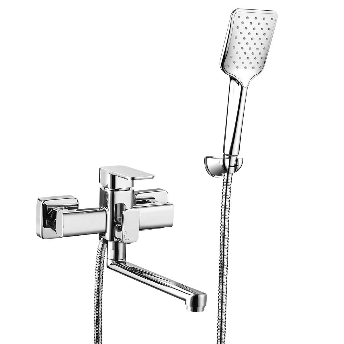 Однорычажный смеситель для ванны с душевым комплектом ELGHANSA 5302235-20 СR плоский сифон для ванны unicorn