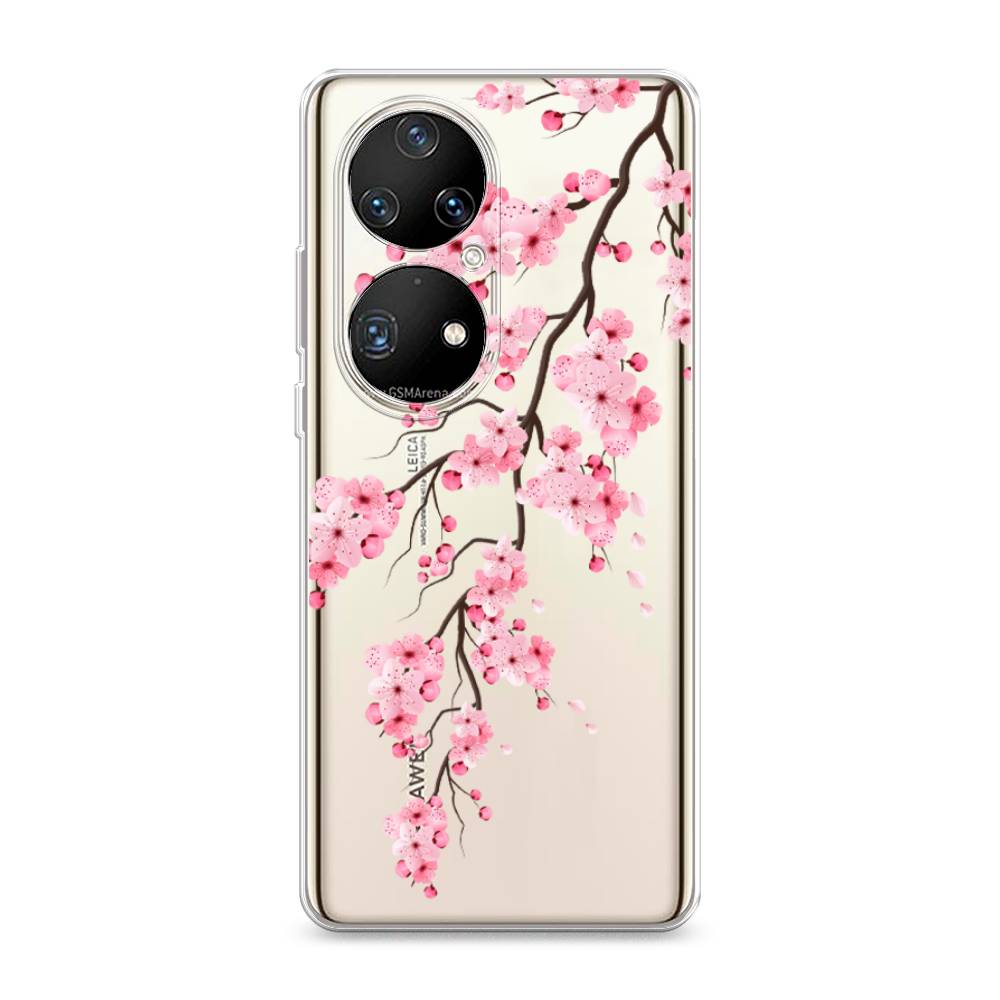 

Чехол Awog на Huawei P50 Pro "Розовая сакура", Разноцветный, 6105050-8