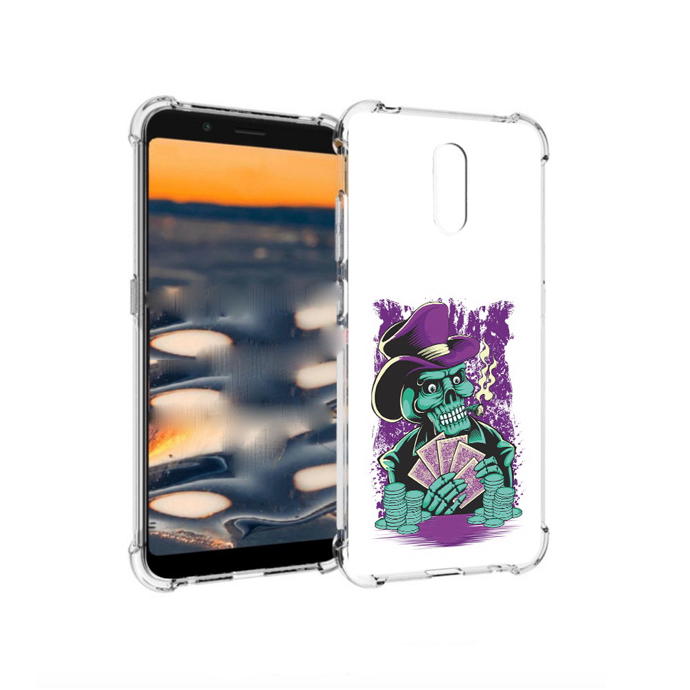 

Чехол MyPads Tocco для Nokia C2 зеленый череп с картами (PT227055.113.361), Прозрачный, Tocco