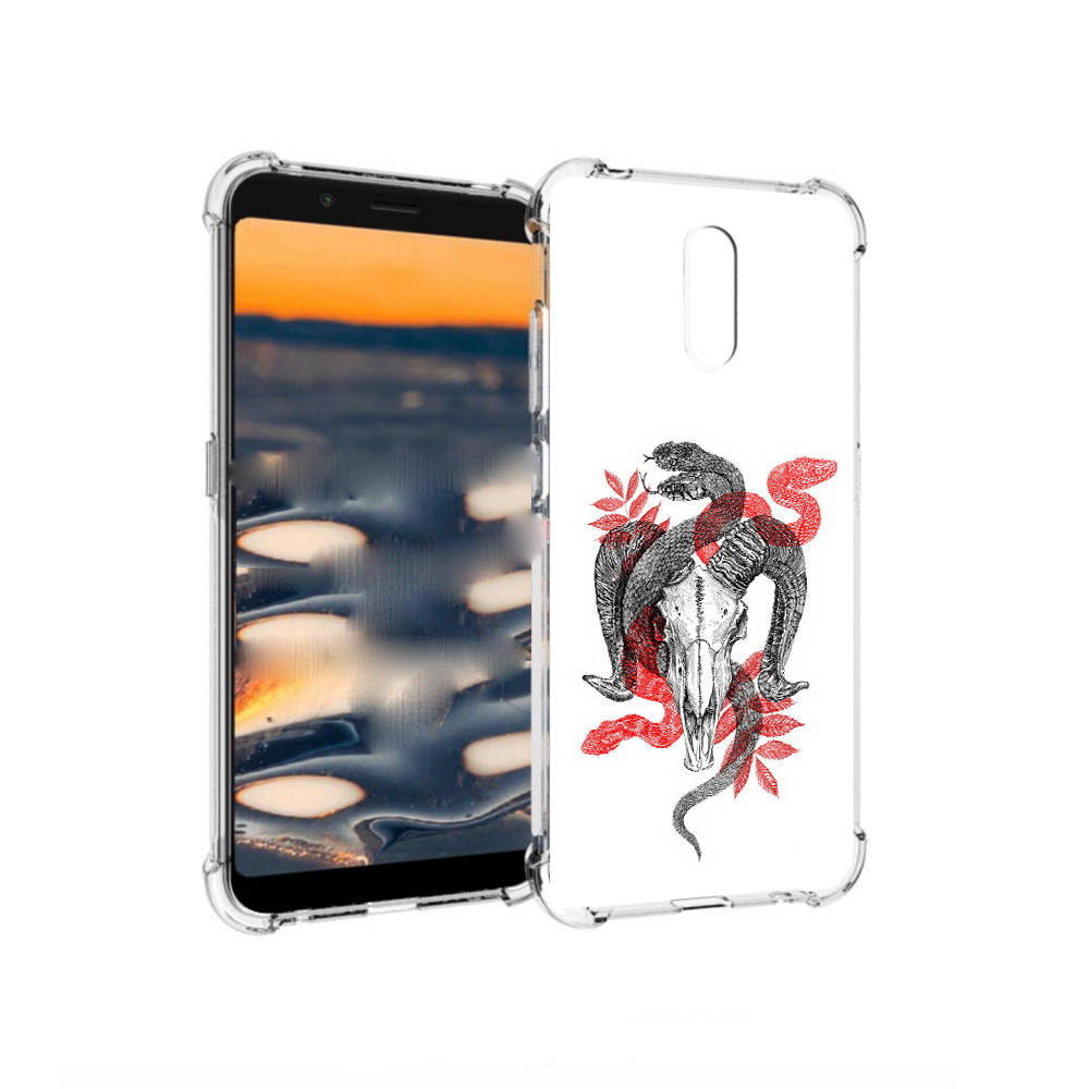 

Чехол MyPads Tocco для Nokia C2 змея в черепе рисунок (PT227055.113.365), Прозрачный, Tocco