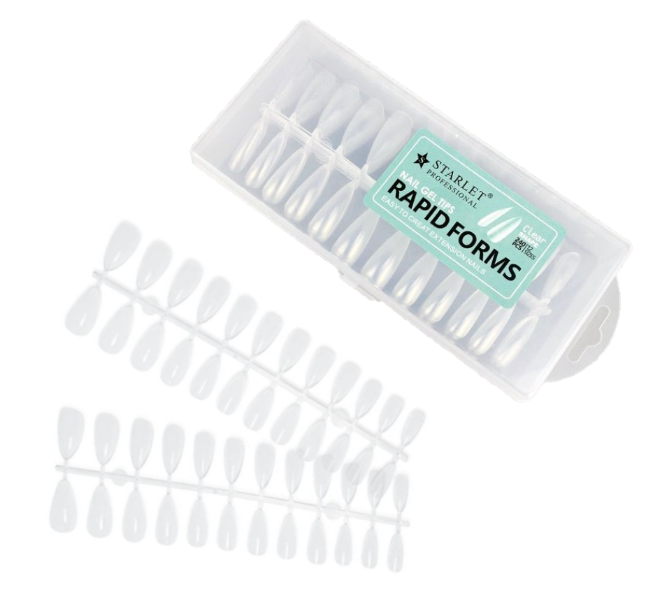 

Гелевые формы Starlet для наращивания ногтей Миндаль прозрачные, 240 шт., gel-tips-kley