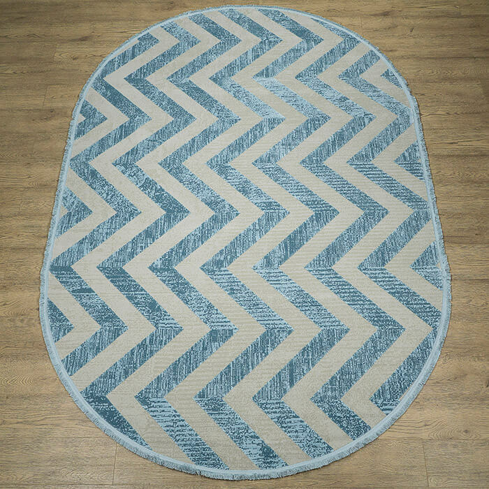 

Ковёр Kitroom Sardes 80x150 овальный синий 6214A