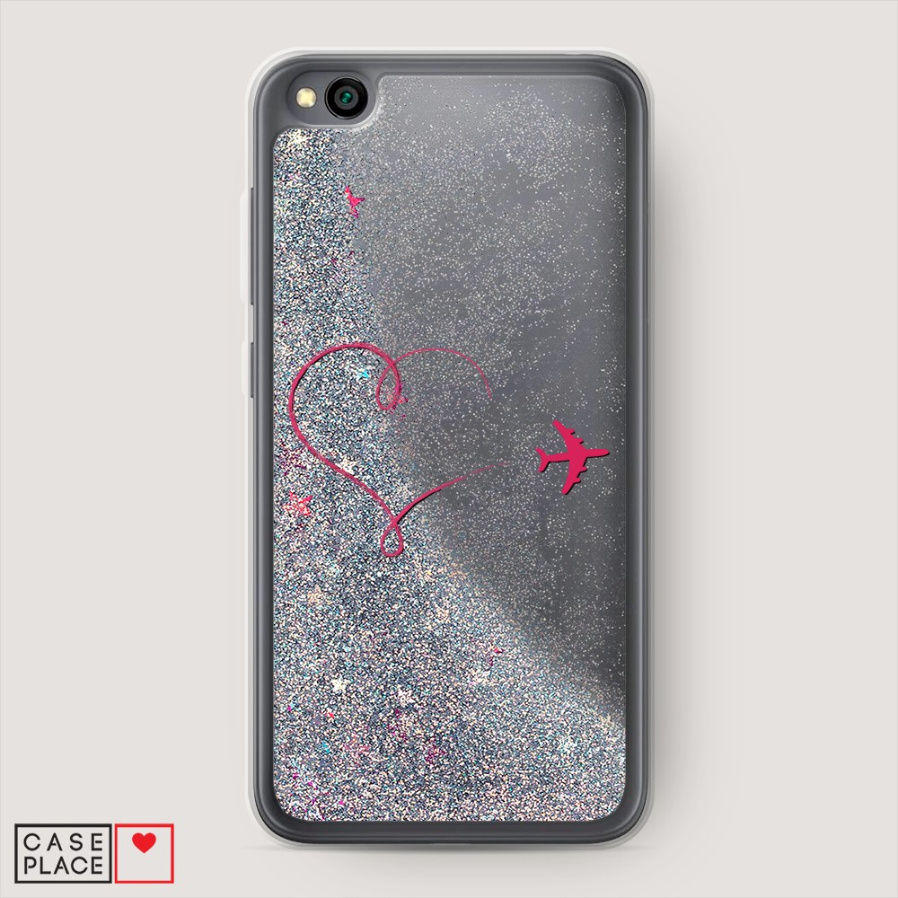 

Чехол Awog на Xiaomi Redmi Go "Сердце и самолет", Разноцветный, 35191-1