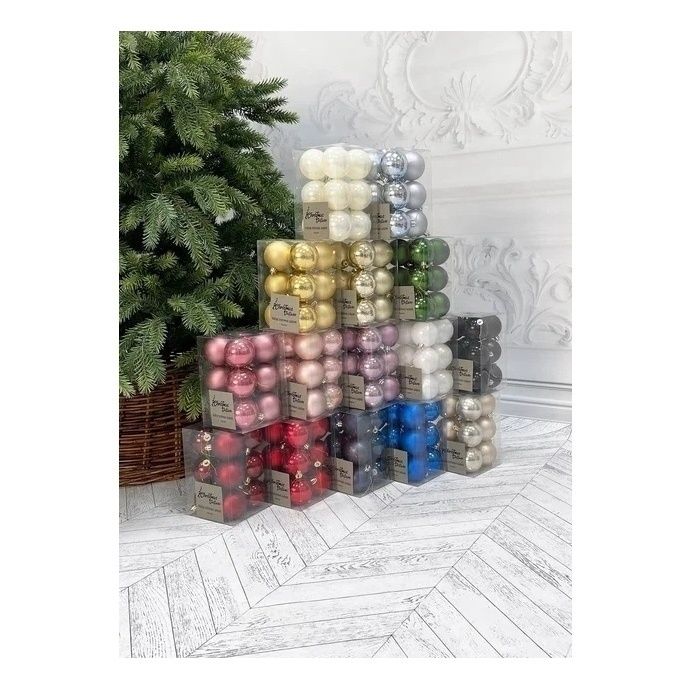 

Набор елочных шаров Christmas DeLuxe розовый перламутр 6 см 12 шт