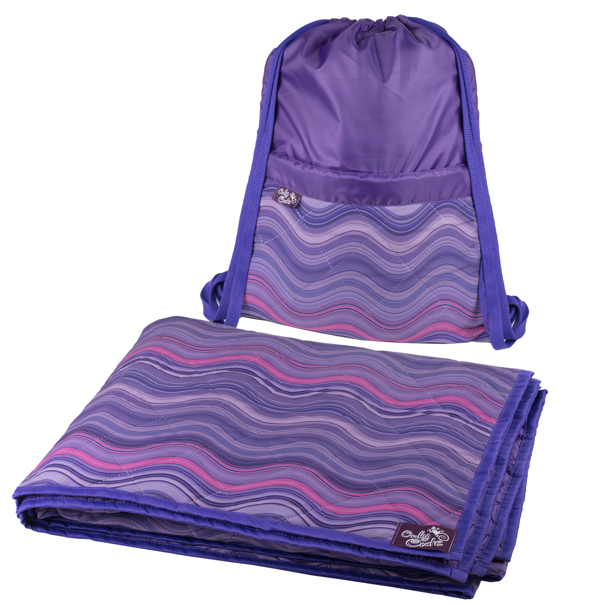 фото Коврик для пикника onlycute волны радуги mak7101rm с рюкзаком