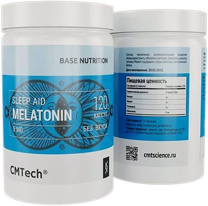 фото Добавка для сна cmtech melatonin 5 mg 120 капс. натуральный