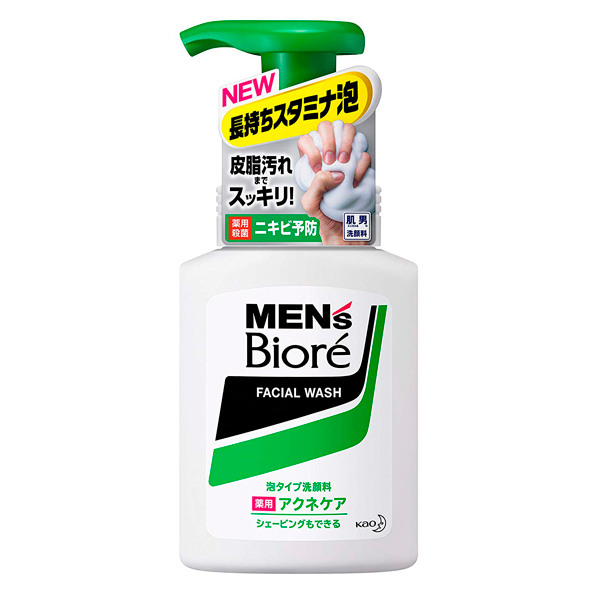Мужская пенка для умывания и бритья Kao Mens «Biore», с антибактериальным эффектом 150 мл. пенка для умывания lactoferrin lab 100 г япония