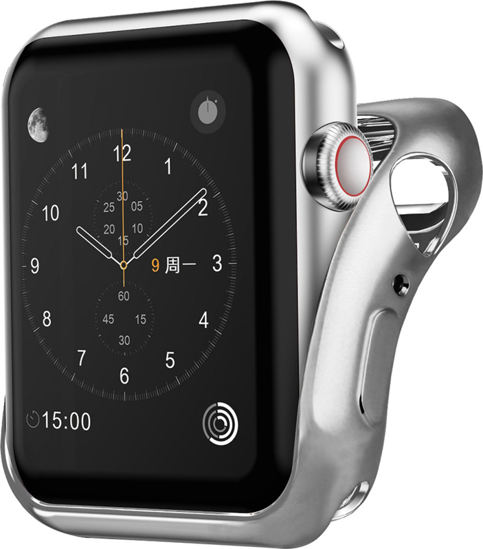 Чехол InterStep для Apple Watch 38mm Silver (HWE-AWC38MSL-NP0017O-K100)