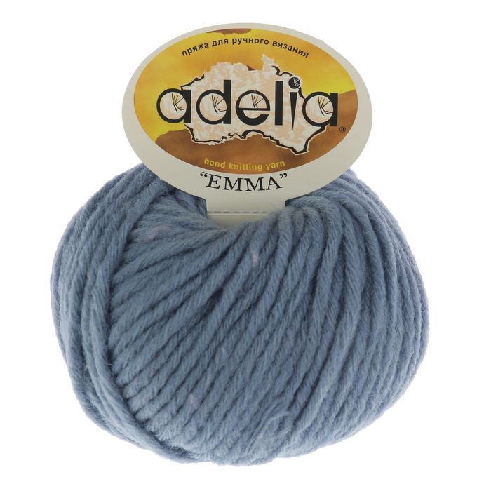 

Пряжа Adelia EMMA-26 EMMA 26 серо-голубой, Серый, EMMA