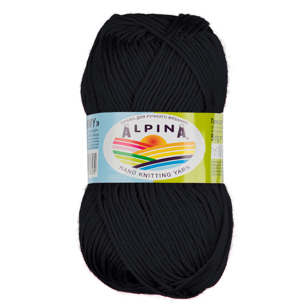 

Пряжа Alpina tommy-001 TOMMY 001 черный, TOMMY