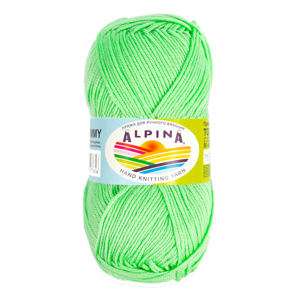 

Пряжа Alpina tommy-035 TOMMY 035 яр. салатовый, Зеленый, TOMMY
