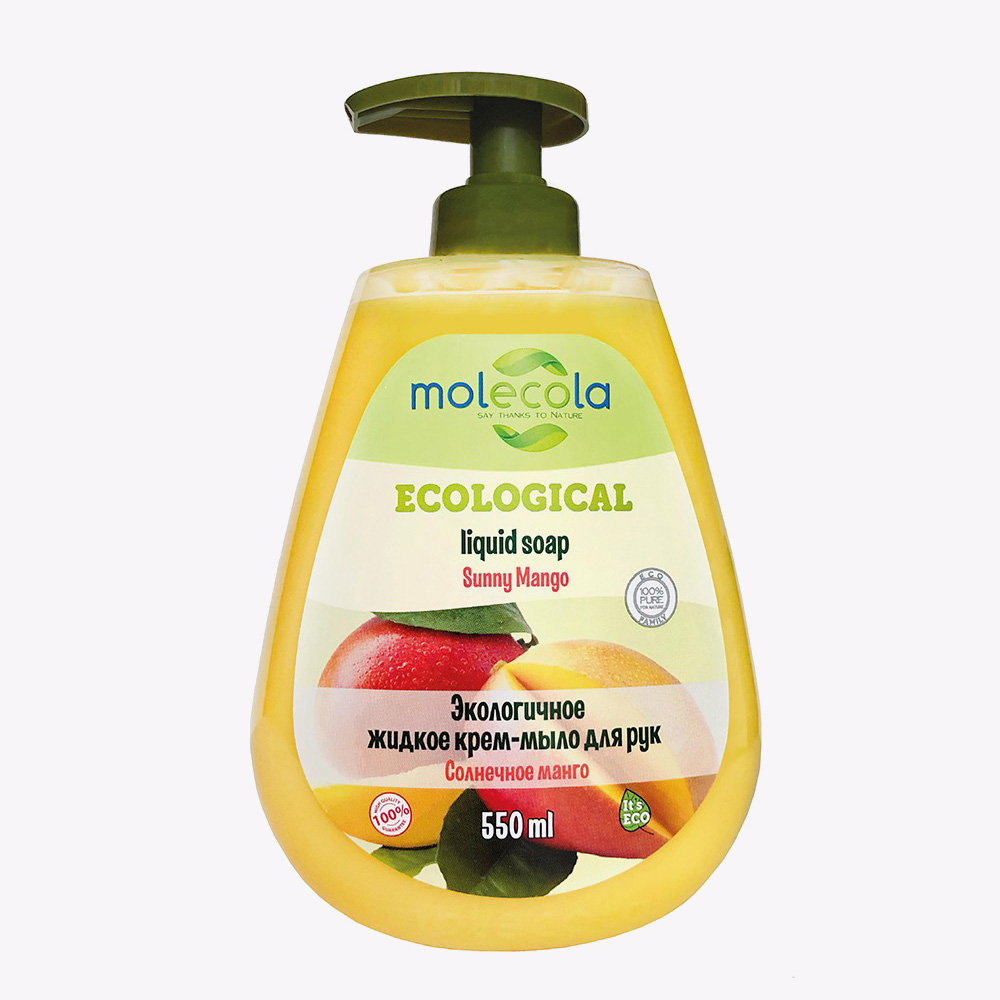 Мыло жидкое для рук Molecola Ecological Солнечное Манго для всех типов кожи 500 мл dalin детское жидкое мыло с ароматом манго и апельсина 200