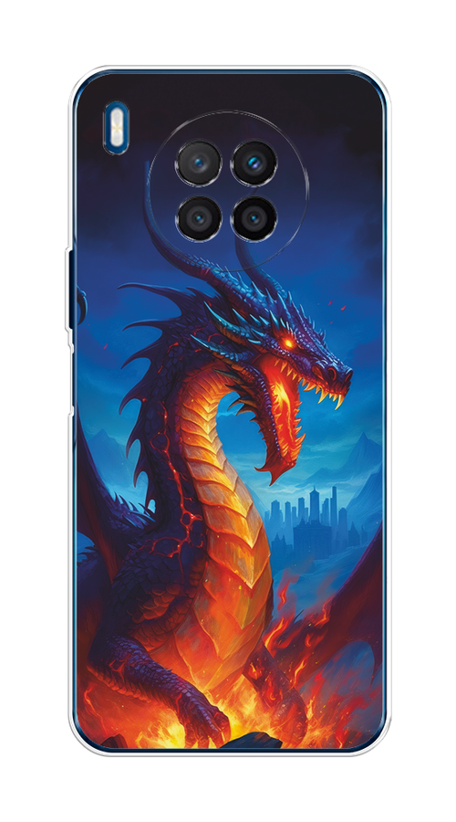 

Чехол на Huawei Nova 8i/Honor 50 lite "Дракон над лавой", Оранжевый;коричневый;синий, 6106350-1