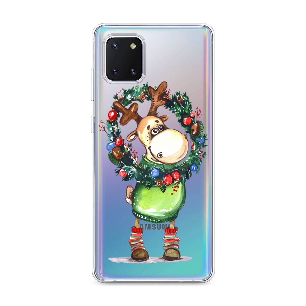 

Чехол на Samsung Galaxy Note 10 Lite "Олень с новогодним венком", 29150-4