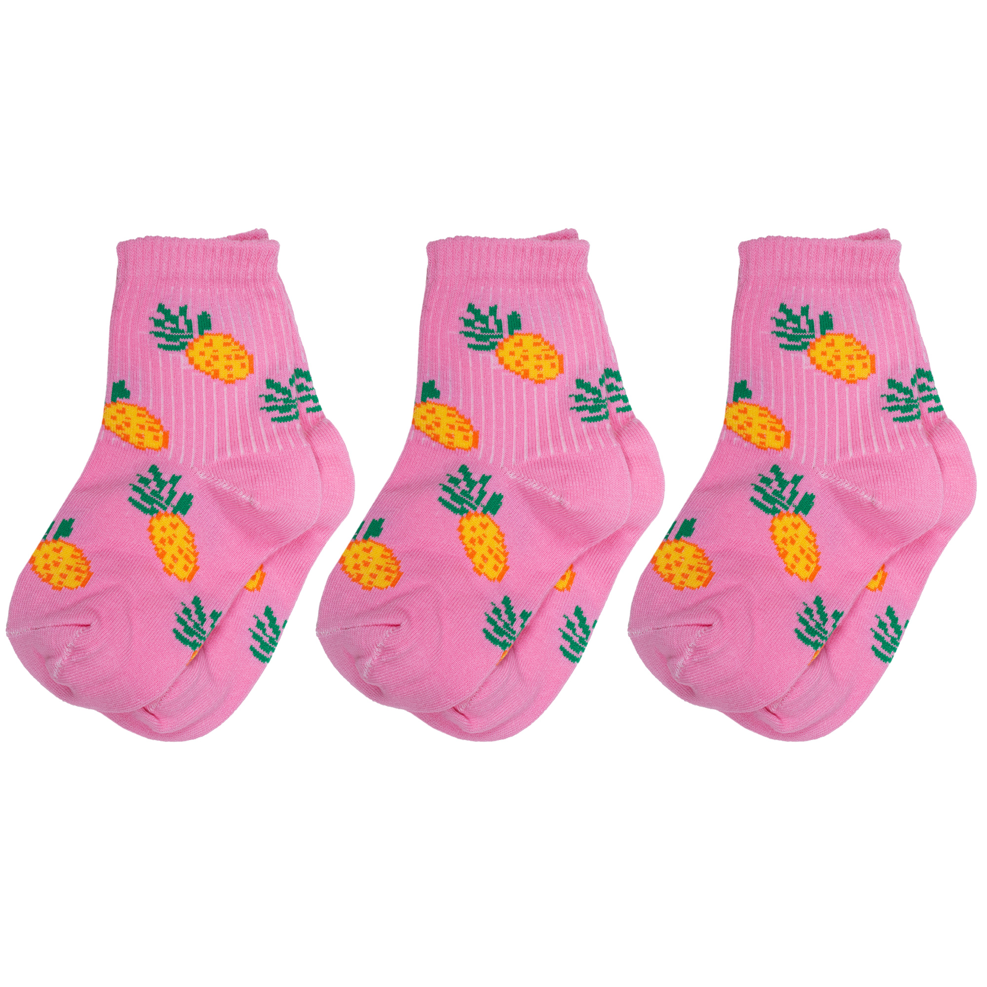 Носки для девочек Альтаир 3-А225 цв. розовый; желтый; зеленый р. 38