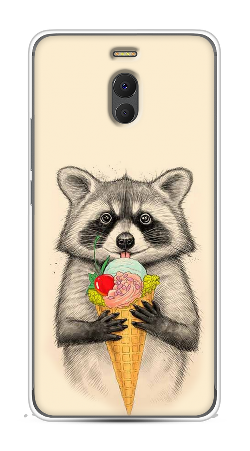 

Чехол Awog на Meizu M6 Note "Енот с мороженым", Бежевый;серый, 72150-10