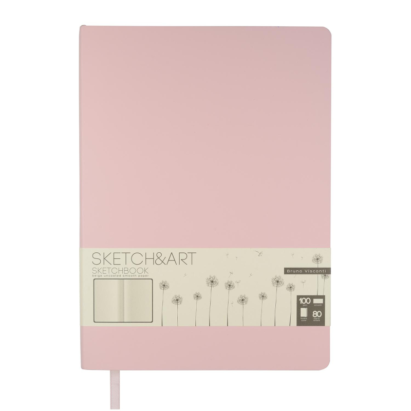 

Скетчбук Sketch&Art Zefir 179х250мм 80л бежев 100г,мягк.обл. розов 1-507/04