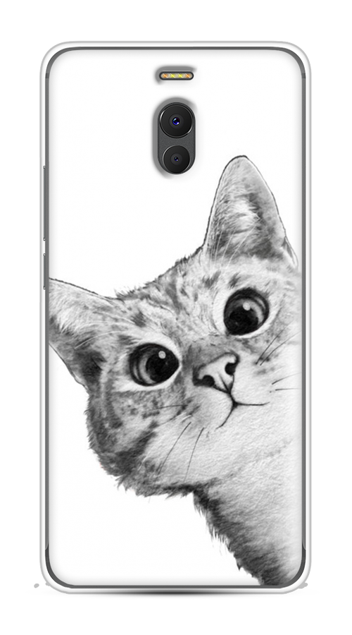 

Чехол Awog на Meizu M6 Note "Кот рисунок черно-белый", Черный, 72150-1