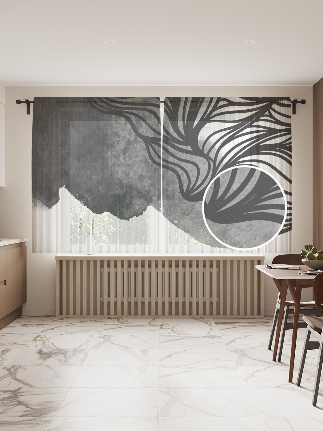 

Фототюль JoyArty "Абстрактный зентангл" 145x180см, 2 полотна, лента, 50 крючков, Абстрактный зентангл