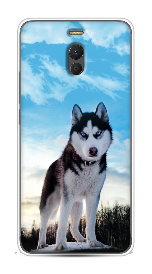 

Чехол Awog на Meizu M6 Note "Хаски 3", Белый;черный;голубой, 72150-2