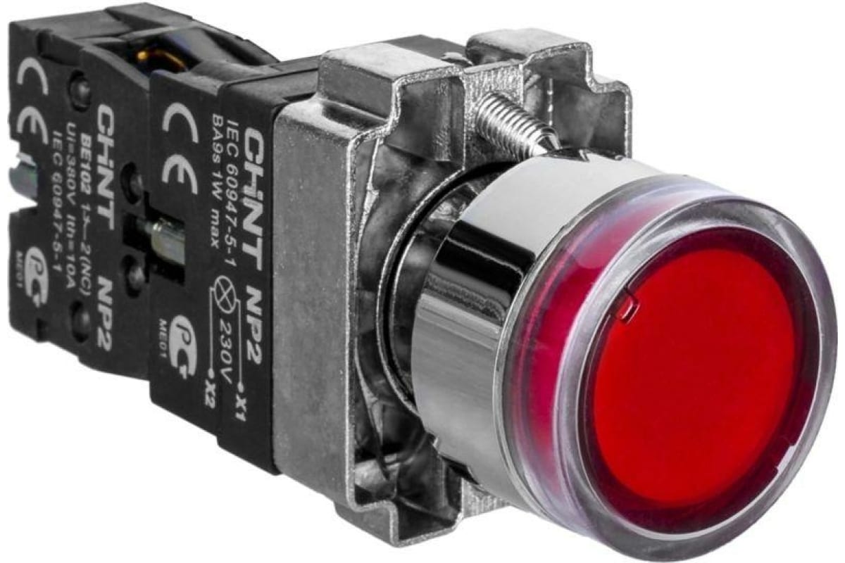 

Кнопка управления NP2-BW3461 1НО красн. AC/DC 230В(LED) IP40 (R) CHINT 574080, Красный