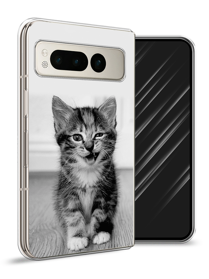 

Чехол Awog на Google Pixel Fold "Подмигивающий котенок", Черный;серый, 271850-1