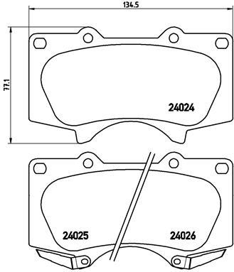 

Тормозный колодки brembo передние дисковые для Toyota 4Runner 95-, Land Cruiser 02- P83066