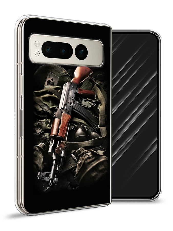 

Чехол Awog на Google Pixel Fold "Автомат", Черный;коричневый;серый, 271850-1