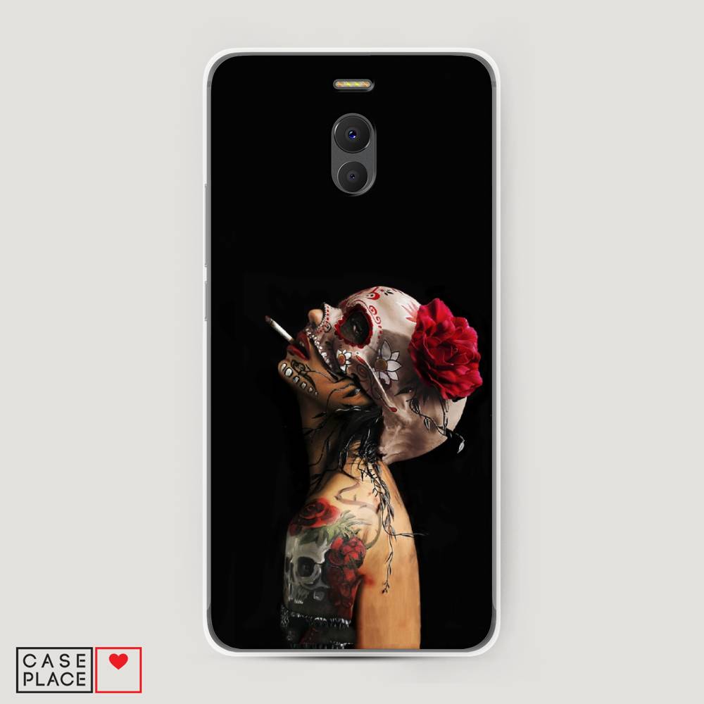 

Чехол Awog на Meizu M6 Note "Девушка с черепом", Черный;красный;бежевый, 72150-9