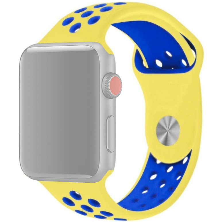 

Ремешок для Apple Watch 1-6/SE 38/40 мм InnoZone Vent - Желтый/Синий (APWTSIH38-89)