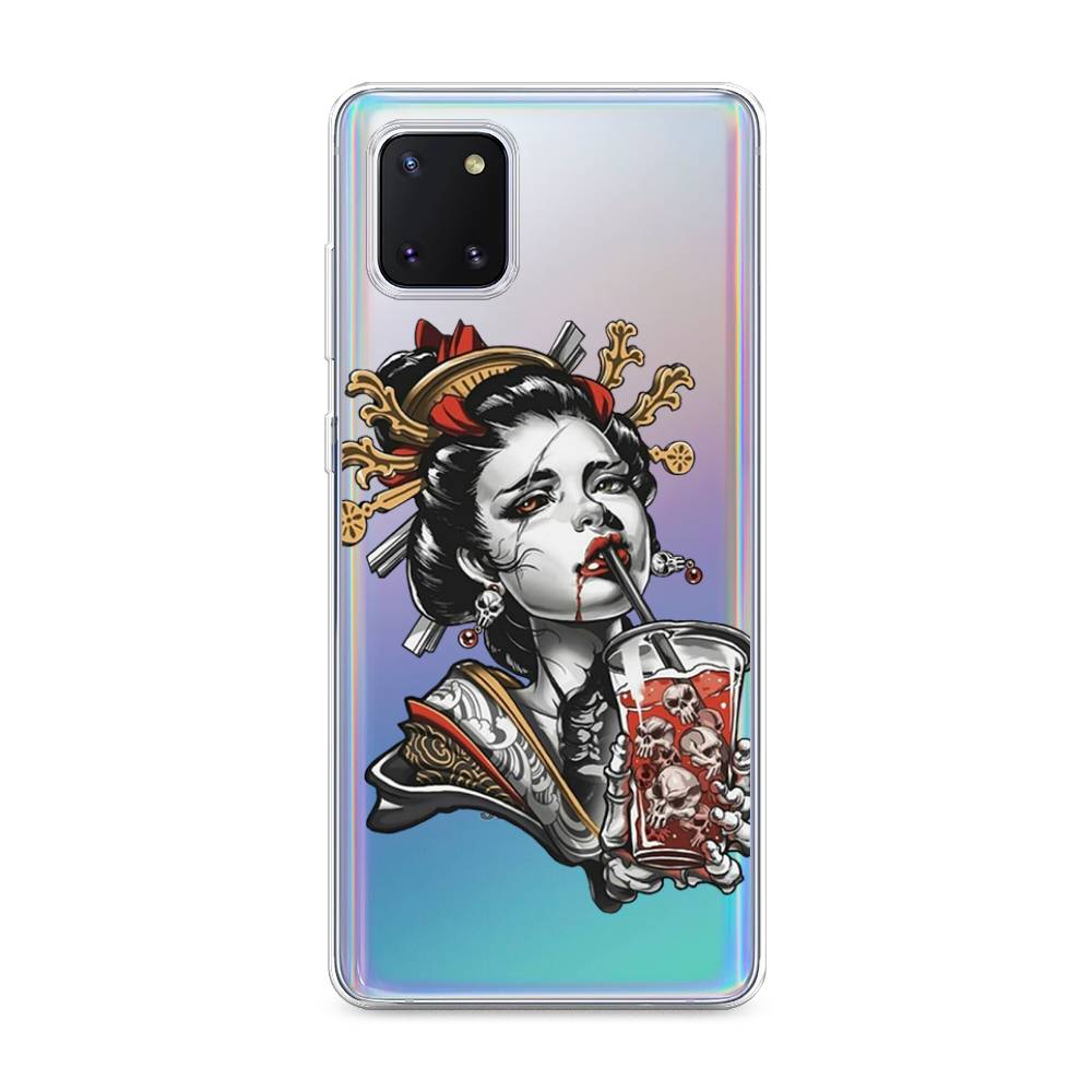 

Чехол на Samsung Galaxy Note 10 Lite "Опасная гейша", Красный;черный;серый, 29150-4