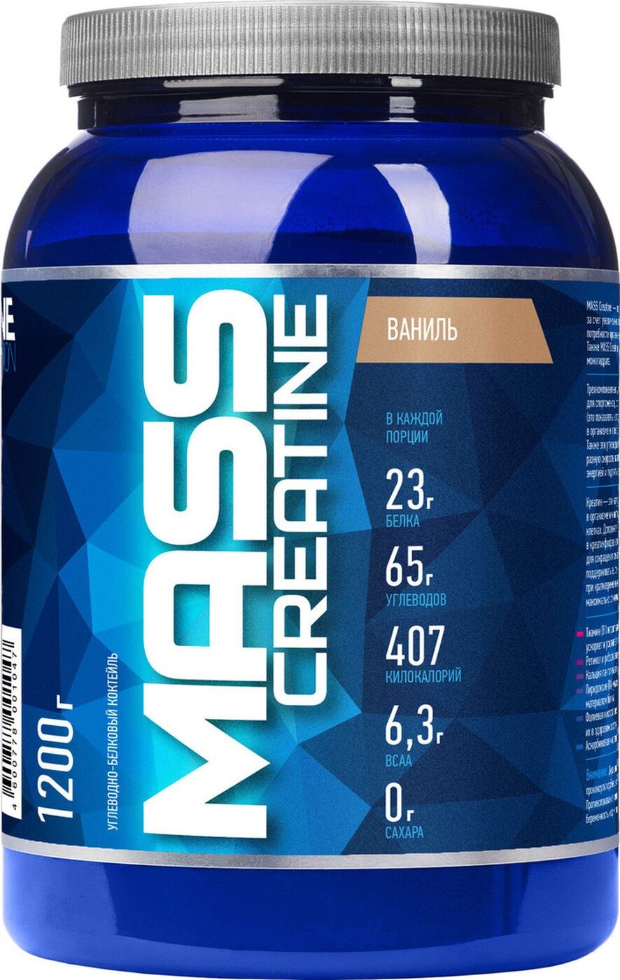 фото Гейнер rline mass + creatine, 1200 г, ваниль