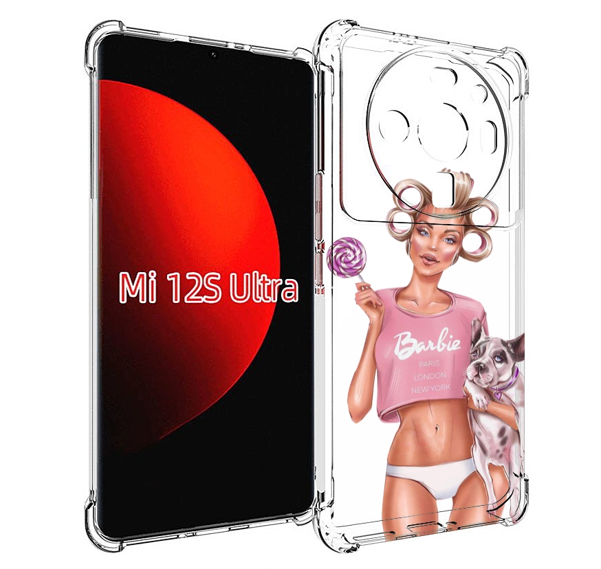 

Чехол MyPads Барби-с-собачкой женский для Xiaomi 12S Ultra, Прозрачный, Tocco
