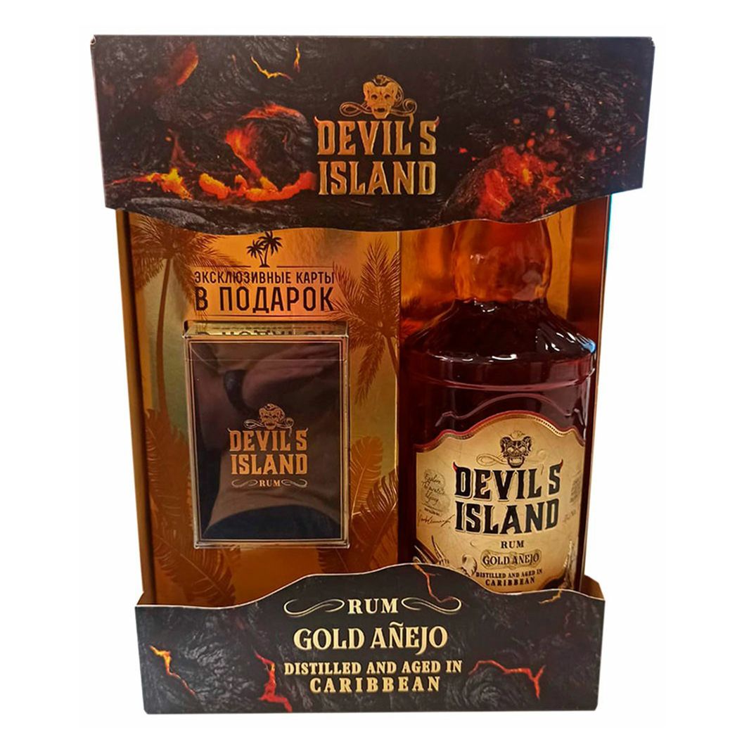 Ром Devil's Island Gold Anejo 700 мл + бокал