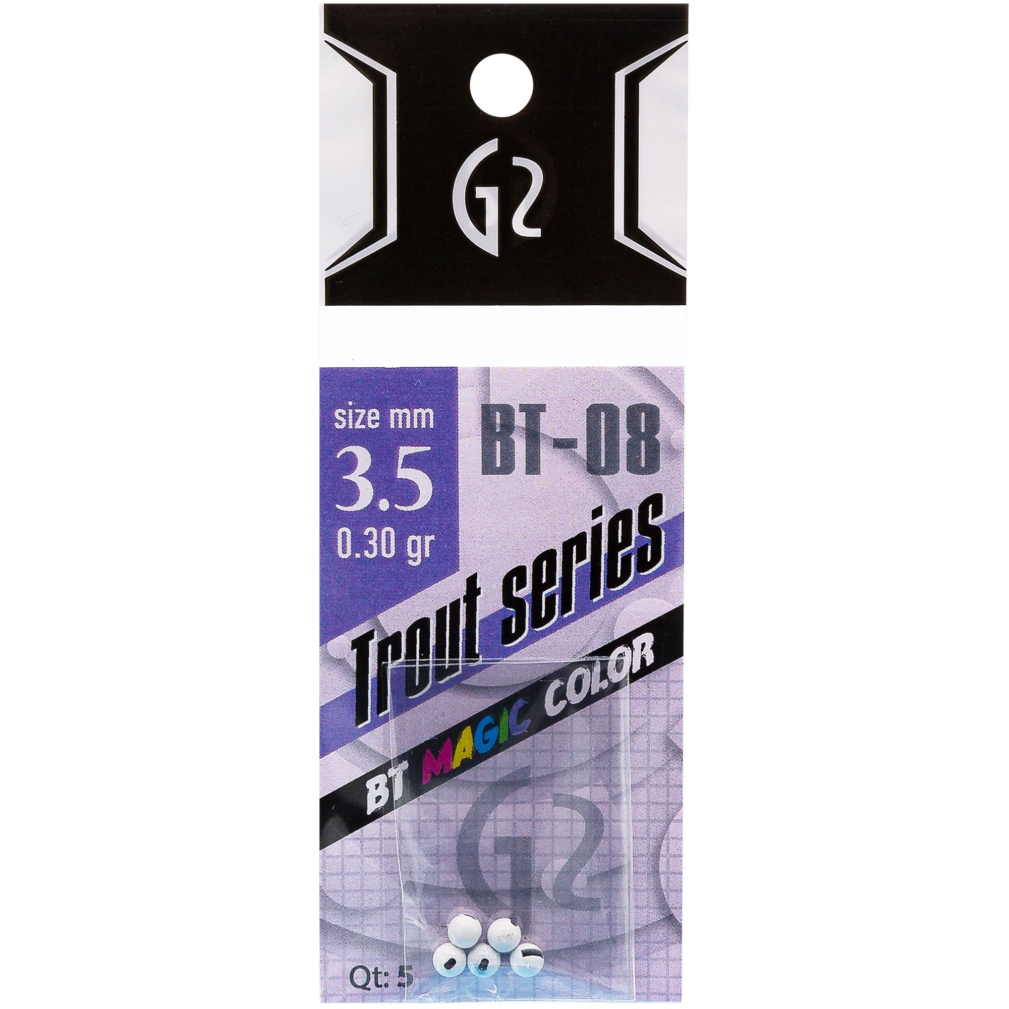 

Вольфрамовые грузила G2 Bt Magik Color 0.30 гр цвет Белый, 5 шт, Bt Magic Color