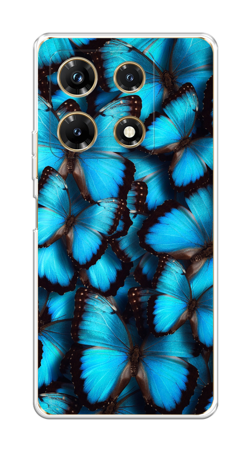 

Чехол Homey на Infinix Note 30 Pro "Тропическая бабочка 2", Голубой;черный, 3104550-1