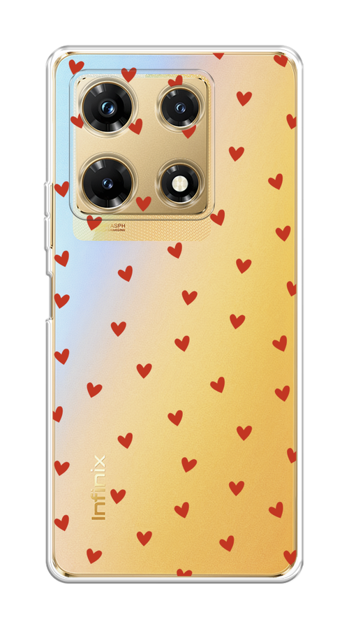 

Чехол Homey на Infinix Note 30 Pro "Red hearts", Красный;прозрачный, 3104550-1